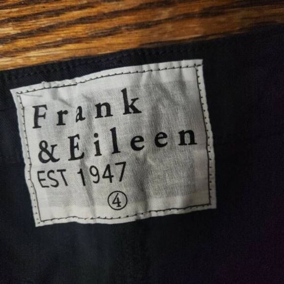 NWOT Frank & EileenBlackstone washed black Stretch Cotton Pants sz 4 - Picture 3 of 5